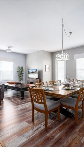Spacious dining and living room at Vista Cay Resort, Orlando