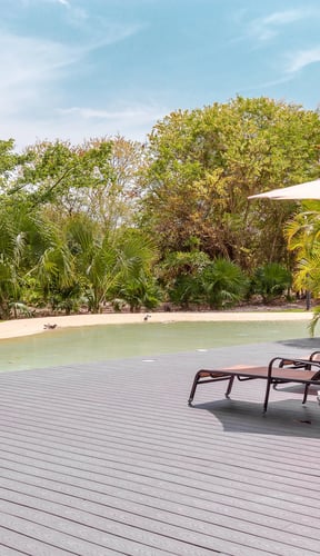 Lagoon pool deck at Lorena Ochoa Residences inside Corasol, Playa del Carmen